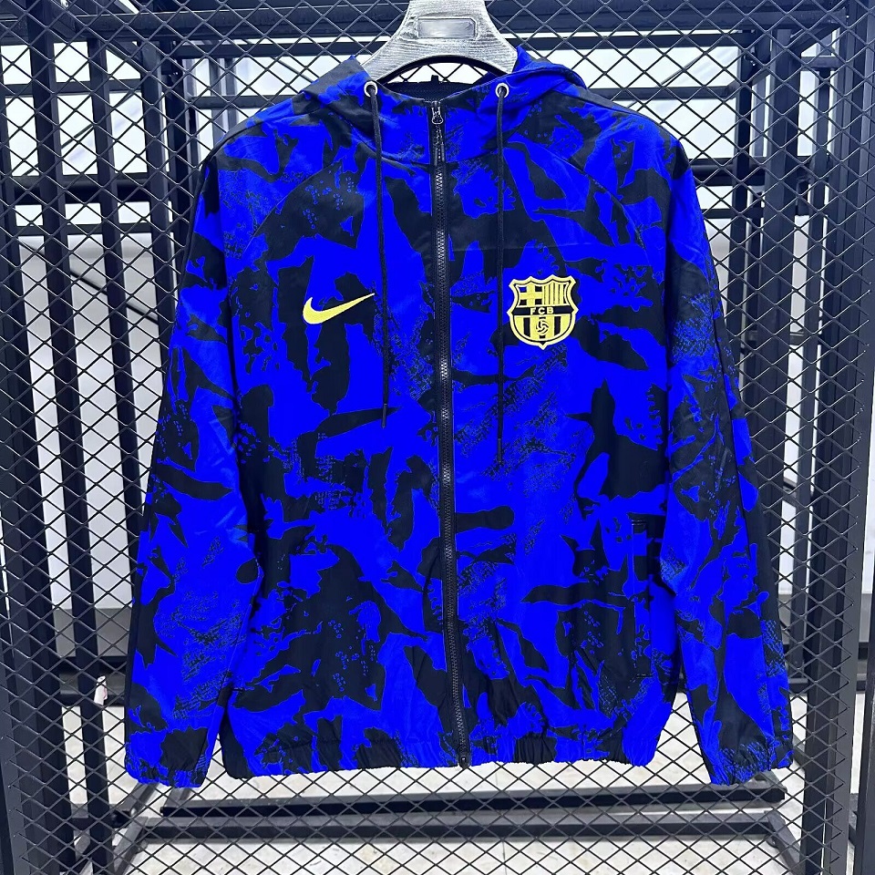 AAA Quality Barcelona 25/26 Wind Coat - Black/Blue